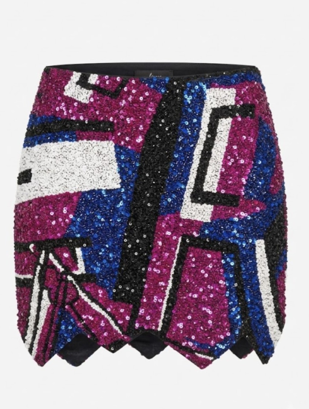 Retrofete Fuchsia, Blue & Black Sequin Mini Skirt